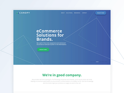 Canopy Homepage branding canopy ecommerce homepage web design website