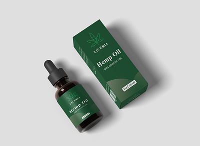 Box & Label Design For Hemp Oil box design branding design graphic design hemp oil label design packaging design product packaging design