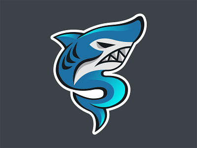 S Flaming Shark bogielicious lettering logo marine mascot shark sports typography vector