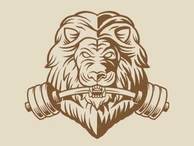 Lion Gym WIP illustration logo mascot vector wip