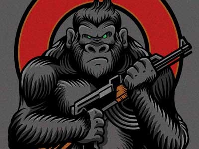 Gorilla AK ak47 animal gorilla illustration
