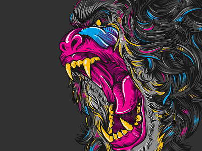 Mandrilla DBH alloverprint ape artcontest beastmode dbhtees designbyhumans illustration mandrill teesdesign vector