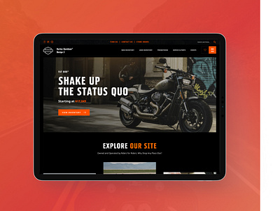 Harley Website OEM Pitch homepage design ui