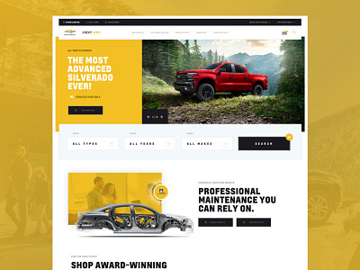 Chevy Demo Concept homepage design ui