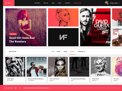 iTunes Redesign Concept by Svitlana on Dribbble