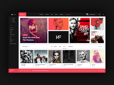 iTunes Redesign Concept itunes redesign uiux design