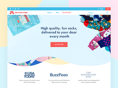 Homepage Design for Say it with a sock colors design home page landing page psd startup ux website