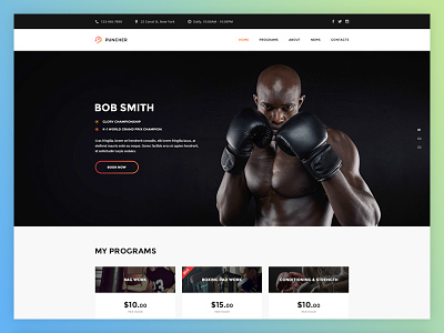 Website for the Personal Trainers creative design fitness gradient modern psd sport theme ui ux website
