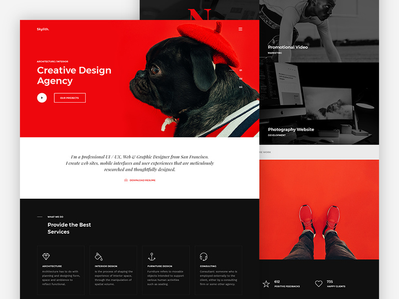 Skylith — Free PSD Landing Page psd portfolio modern minimal free psd free elegant creative