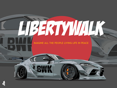 Liberty Walk "LB Works SUPRA" design graphic design illustration vector