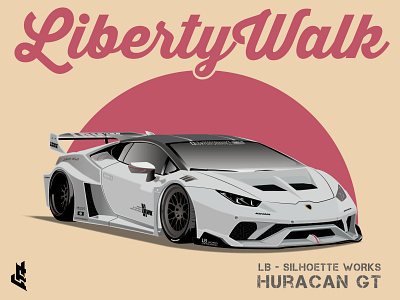 Liberty Walk "LB-Silhoette Works Huracan GT" design graphic design illustration vector