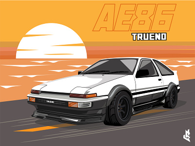 Toyota AE86 Trueno design graphic design illustration vector