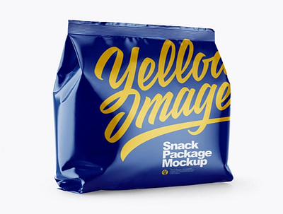 Download Psd Glossy Snack Package Mockup - Half Side View design graphic design