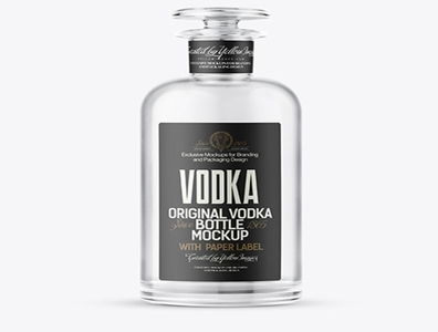 Download Psd Mockup Clear Glass Vodka Bottle Mockup by Anes Dola on ...