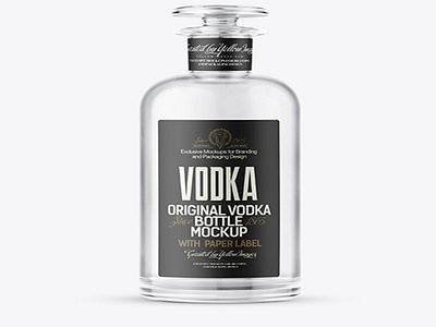 Download Psd Mockup Clear Glass Vodka Bottle Mockup