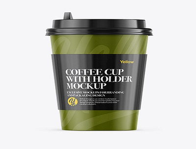 Download Psd Mockup Coffee Cup With Sleeve Mockup - Front View design graphic design vector