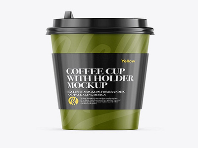 Download Psd Mockup Coffee Cup With Sleeve Mockup - Front View