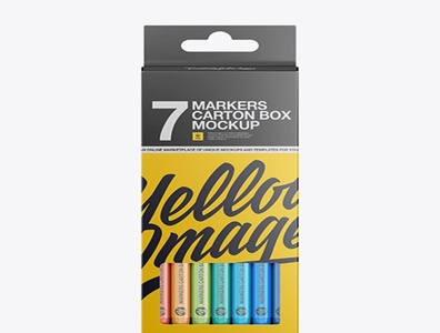 Download Psd Mockup 7x Markers Carton Box Mockup HQ by Anes Dola on