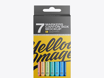 Download Psd Mockup 7x Markers Carton Box Mockup HQ
