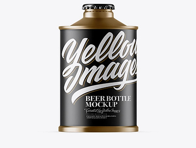 Psd Mockup Matte Metallic Vintage Beer Bottle Mockup HQ design graphic design vector