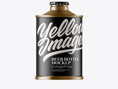 Psd Mockup Matte Metallic Vintage Beer Bottle Mockup HQ