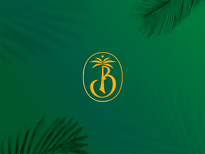 B Palm b letter b logo icon logo palm palmtree vector