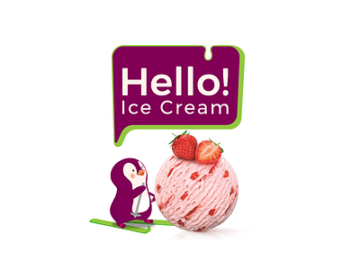 Hello! Ice Cream Logo