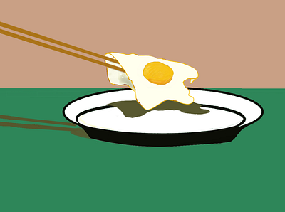 Egg & Chopsticks design illustration