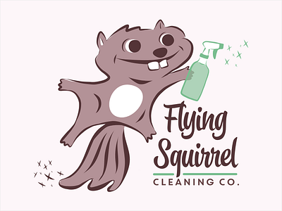 Flying Squirrel Cleaning Co. Logo