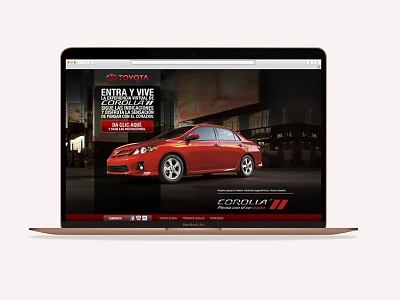 Website design for Corolla / Toyota graphic design ui web