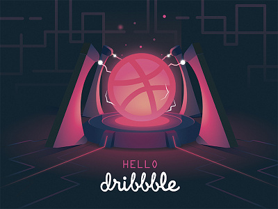 Hello Dribbble ball dribbble energy first shot hello illustration