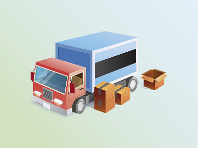 Truck car gradient illustration package transport truck