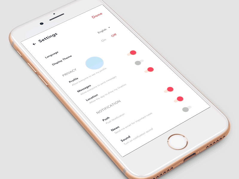 Daily UI #007 Settings 007 after effects daily dailyui mobile settings ui ui design ux