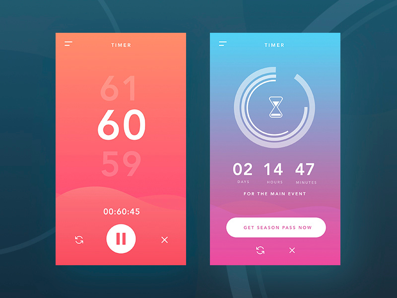 Daily UI #014 Countdown Tomer gradient 014 mobile design app countdown timer timer countdown ux ui dailyui daily