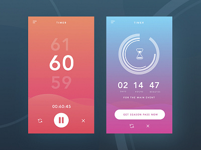Daily UI #014 Countdown Tomer 014 app countdown countdown timer daily dailyui design gradient mobile timer ui ux