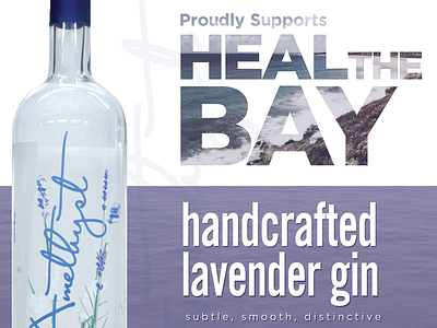 Amethyst Gin – Heal the Bay ad advertising design gin print typography