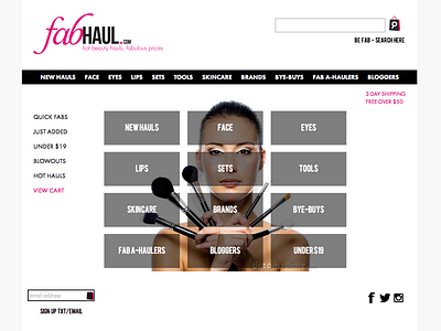 FabHaul Website cosmetics ecommerce shopping web