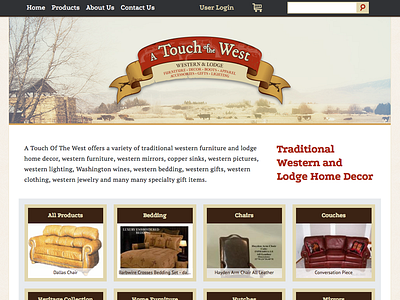 A Touch of the West website design ecommerce shopping website western