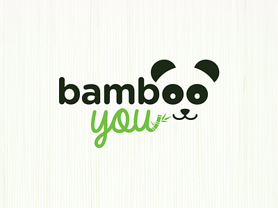 Bamboo You logo design bamboo logo panda