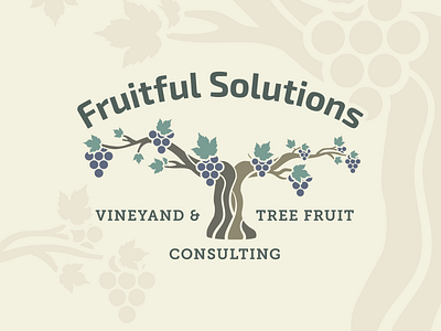 Fruitful Solutions fruit grape logo vine