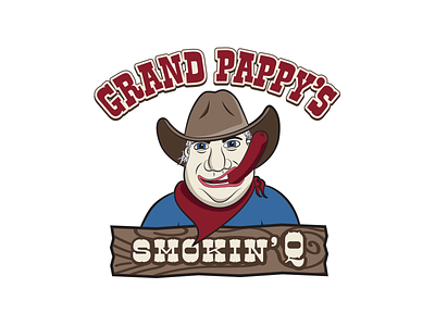 Grand Pappy's Smokin' Q bbq logo sausage
