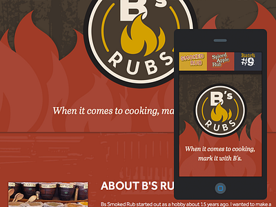 B's Rubs website branding cooking rubs spice web