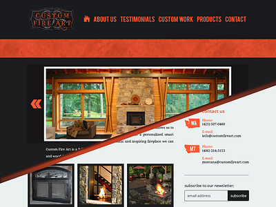 Custom Fire Art design fireplace masonry website