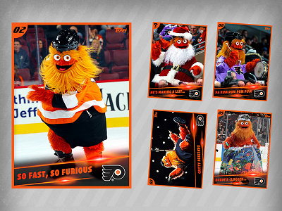 12 Days of Gritty design digital flyers gritty hockey nhl orange philadelphia topps trading card