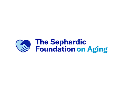 The Sephardic Foundation on Aging logo blue foundation heart heart logo jewish logo logo design