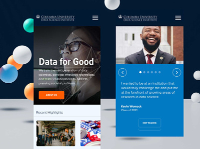 Columbia University Data Science Institute Website columbia university data data science mobile mobile ui nyc website design
