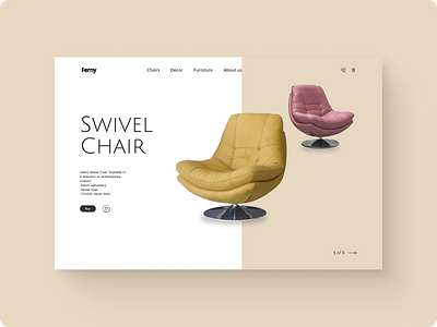 Landing page for SWIVEL CHAIR branding design graphic design landing page landing page interior design logo ui