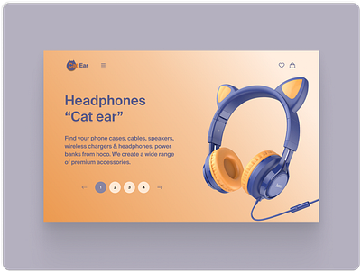 Landing page for Cat Ear branding design graphic design landing page logo ui