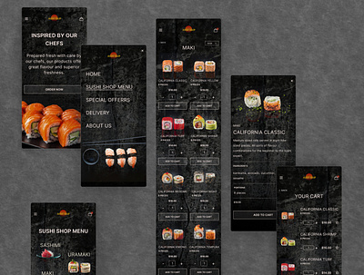 Sushi Shop design concept design graphic design ui