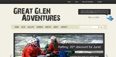 Great Glen Adventures css3 jquery
